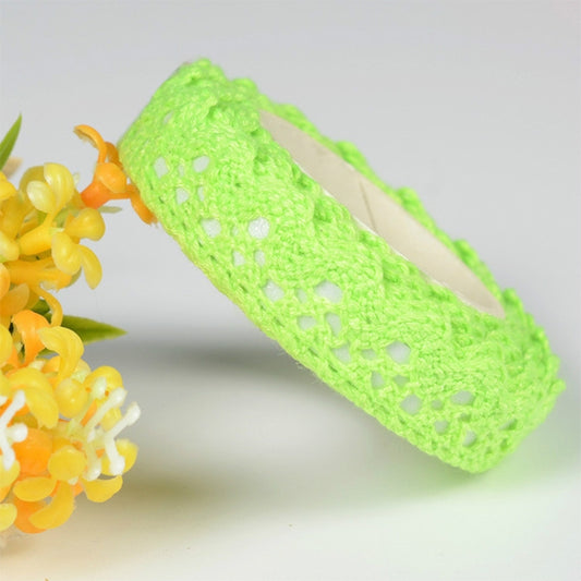 5 PCS Cotton Lace Fabric White Crochet Lace Roll Ribbon Knit Adhesive Tape Sticker Craft Decoration Stationery Supplies(Fruit Green) by bashfashion