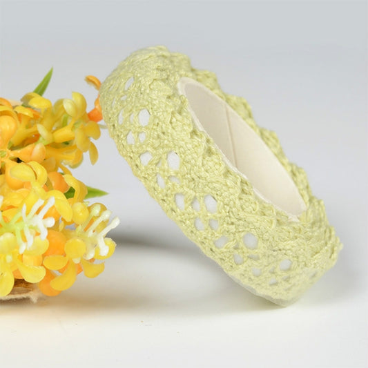 5 PCS Cotton Lace Fabric White Crochet Lace Roll Ribbon Knit Adhesive Tape Sticker Craft Decoration Stationery Supplies(Light Green) by bashfashion