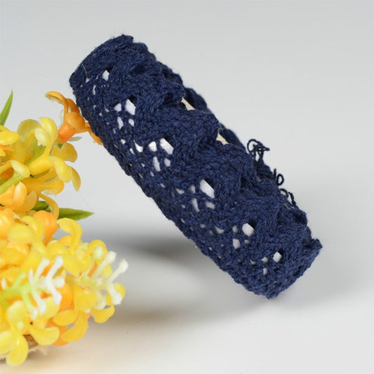 5 PCS Cotton Lace Fabric White Crochet Lace Roll Ribbon Knit Adhesive Tape Sticker Craft Decoration Stationery Supplies(Black) by bashfashion