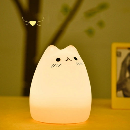 USB Charging Novelty Night Lights Cute Children Night Lamp Distant Control Touch Sensor Light Home Decor Lighting(Popular Cat ?) by bashfashion