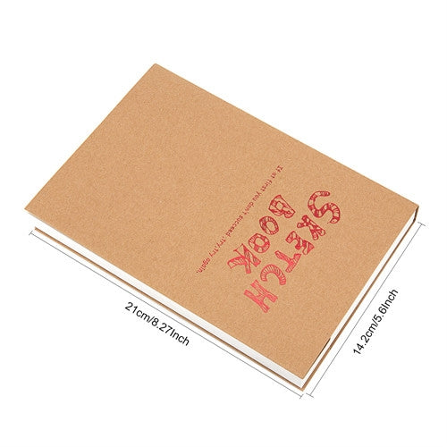 BN5704 Sketchbook Notepad Artist Sketch Drawing Design 120 Sheets Vintage Sketch Book Diary Drawing Notebook, Size:A5 by bashfashion