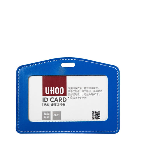 Women Business Llanyard Card Holder Leather Card Case for Student Candy Color Cute Cartoon Children Badge(Blue) by bashfashion