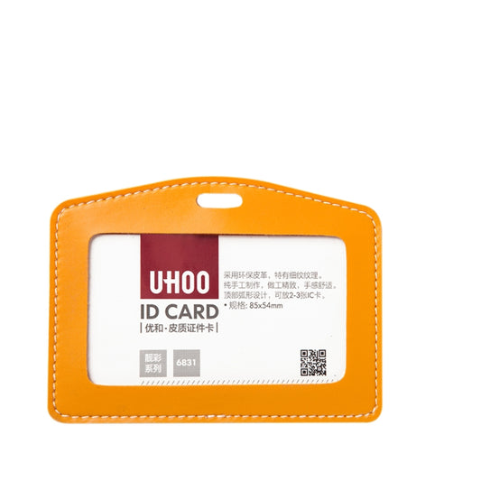 Women Business Llanyard Card Holder Leather Card Case for Student Candy Color Cute Cartoon Children Badge(Orange) by bashfashion