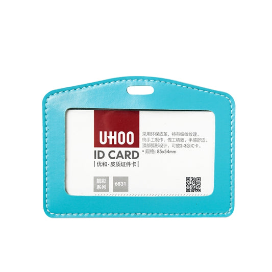 Women Business Llanyard Card Holder Leather Card Case for Student Candy Color Cute Cartoon Children Badge(Sky Blue) by bashfashion