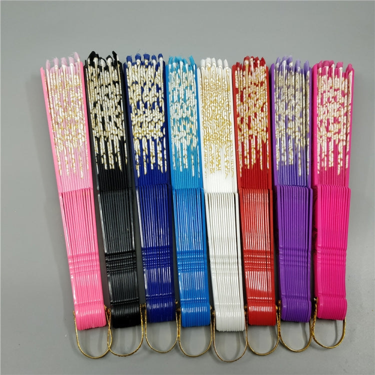 Spain Style Plastic Folding Fan Peacock Lace Fan Ladies Dance Gilding Fan, Size:23x42cm(White) by bashfashion