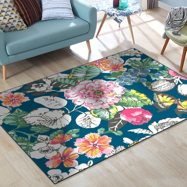 Country Flower Butterfly Door Mat Non-slip Floor Carpet, Size:80x120cm by bashfashion