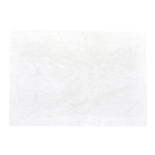 Rug Artificial Rabbit Hair Carpet Non-slip Floor Mats for Living Room Bedroom Balcony Home Decoration, Size:350x350mm(White) by bashfashion