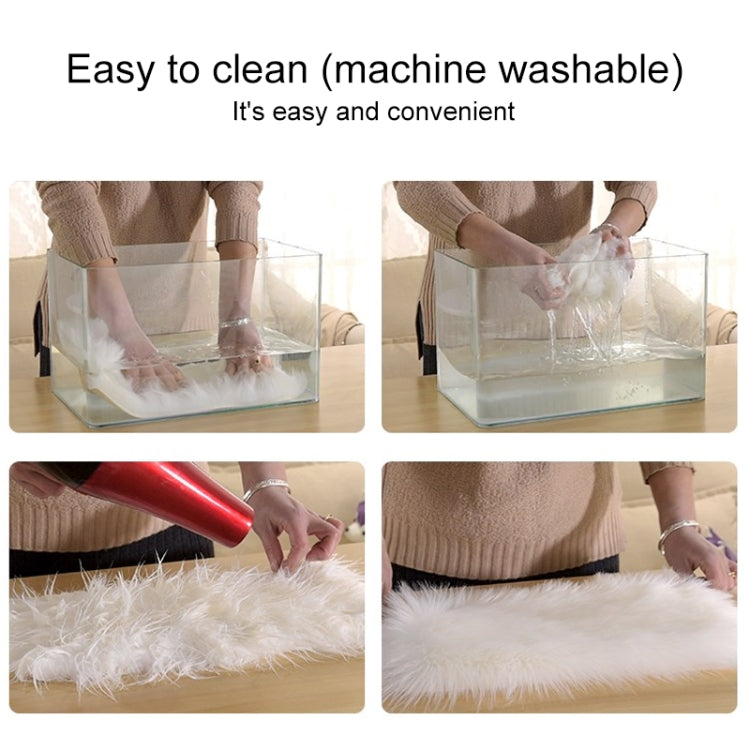 Long Plush Round Carpet Living Room Decoration Imitation Wool Carpet Mat, Size:60x60cm(Light Blue) by bashfashion