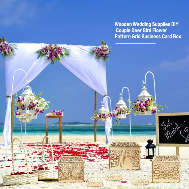 DIY Wooden Beautiful Wedding Card Box Gift Decoration Box, Size:Small by bashfashion