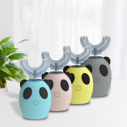 U-shaped Beauty Instrument Ultrasonic Vibration Tooth USB Charging Children Electric Toothbrush, Style:3- 7 years old(Blue) by bashfashion