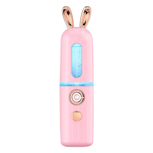 Facial Steamer Nano Spray Water Replenishing Instrument Portable Cold Spray Machine Charging Beauty Instrument Automatic Alcohol Sprayer, Style:Cute Rabbit(Pink) by bashfashion