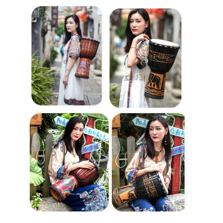 Engraved African Drum Children Kindergarten Percussion Instruments Sheepskin Tambourine, Random Delivery, Size:Small 8 In by bashfashion