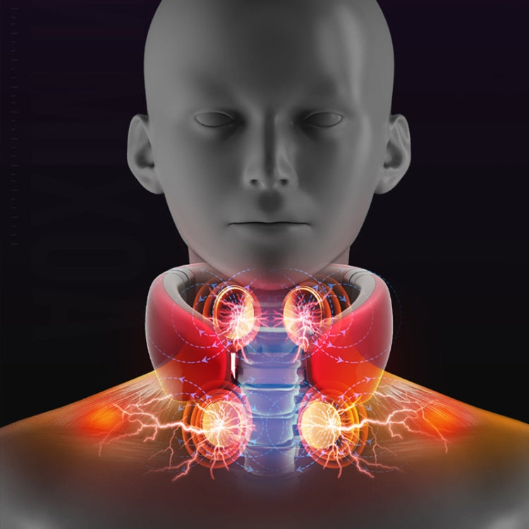 Four-head Shoulder and Neck Massager Pulse Neck Protector(Red) by bashfashion