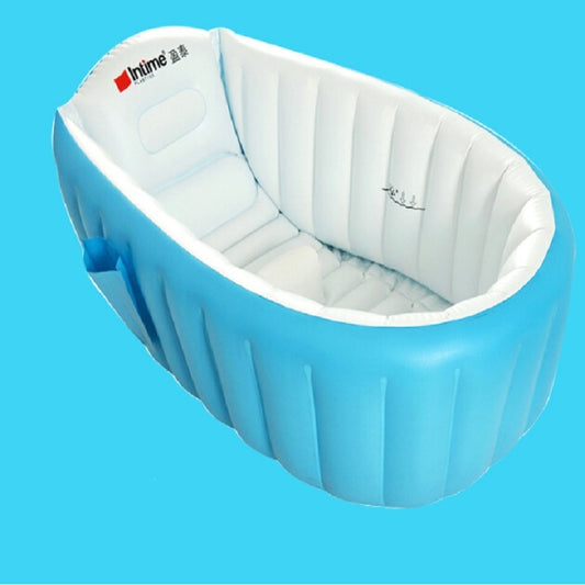 Baby Bath Tub Kids Bathtub Portable Inflatable Cartoon Thickening Washbowl Newborns Keep Warm Swimming Pool(Blue) by bashfashion