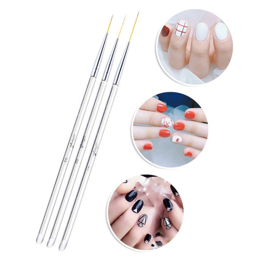 3pcs /Set Nail Double-Ended Color Brush Nail Art Drawing Pen Tool Set by bashfashion