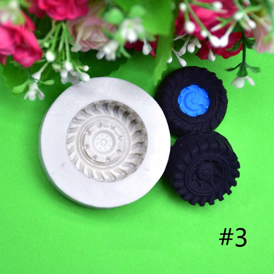 2 PCS DIY Tires Shape Sugar Craft Cake Silicone Mold Fondant Baking Decorating Tools Random Color Delivery, Size:Size 3 by bashfashion