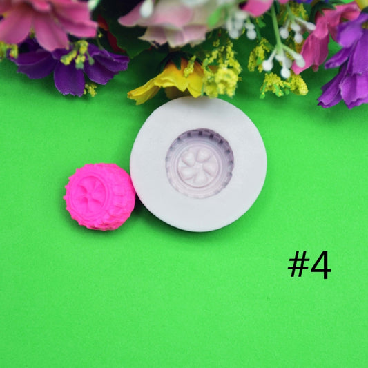 2 PCS DIY Tires Shape Sugar Craft Cake Silicone Mold Fondant Baking Decorating Tools Random Color Delivery, Size:Size 4 by bashfashion