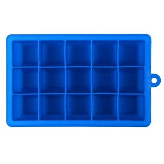 15 Grids DIY Big Ice Cube Mold Square Shape Silicone Ice Tray Fruit Ice Cream Maker(Dark Blue) by bashfashion