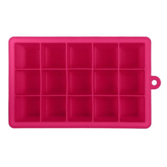 15 Grids DIY Big Ice Cube Mold Square Shape Silicone Ice Tray Fruit Ice Cream Maker(Rose Red) by bashfashion