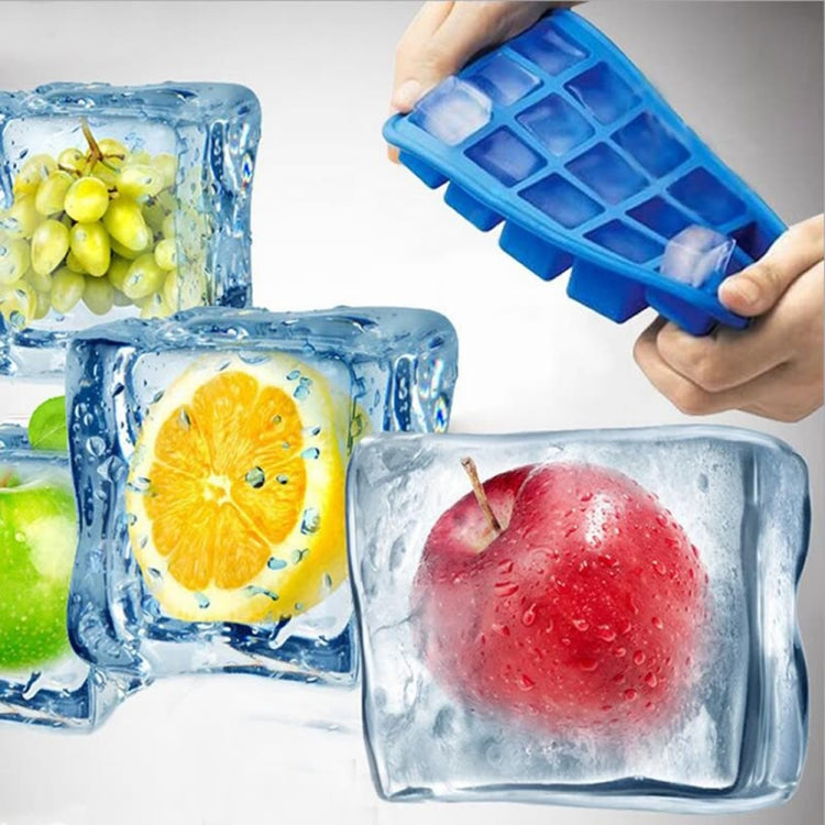 15 Grids DIY Big Ice Cube Mold Square Shape Silicone Ice Tray Fruit Ice Cream Maker(Sky Blue) by bashfashion