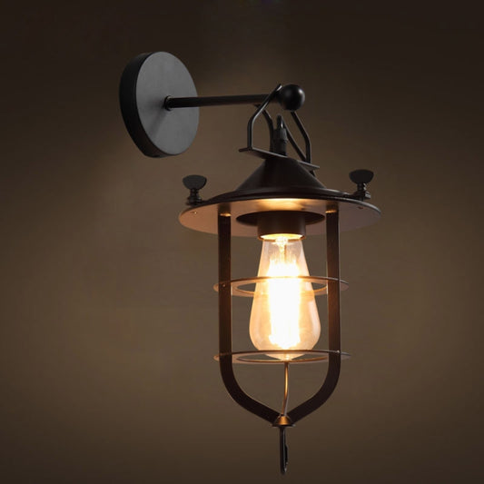 Creative Dock Retro Iron Restaurant Balcony Corridor Bedside Wall Lamp without Bulbs by bashfashion