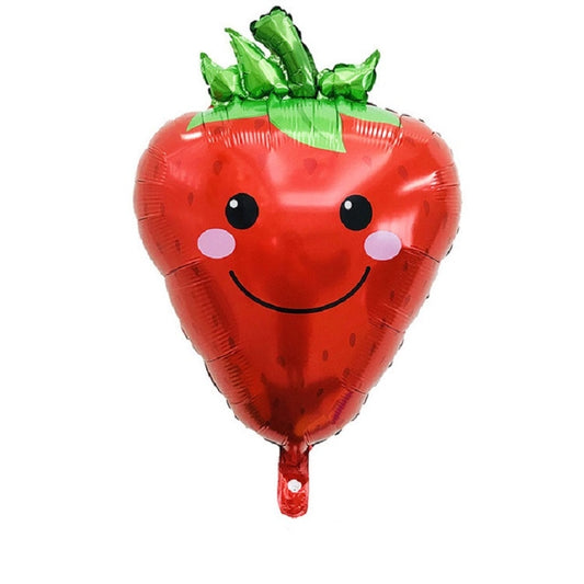 2 PCS Cartoon Vegetables and Fruits Aluminum Film Balloon Children Party Decoration Supplies Inflatable Toys(Strawberry) by bashfashion