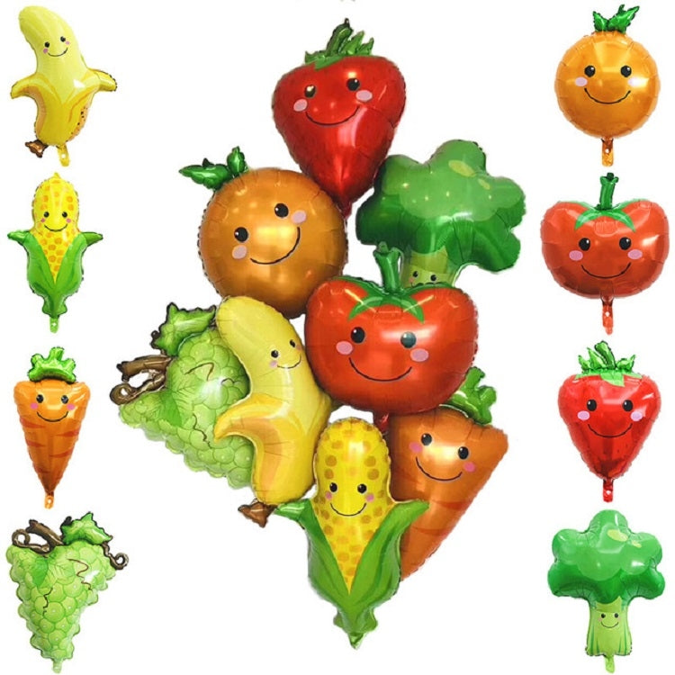 2 PCS Cartoon Vegetables and Fruits Aluminum Film Balloon Children Party Decoration Supplies Inflatable Toys(Carrot) by bashfashion