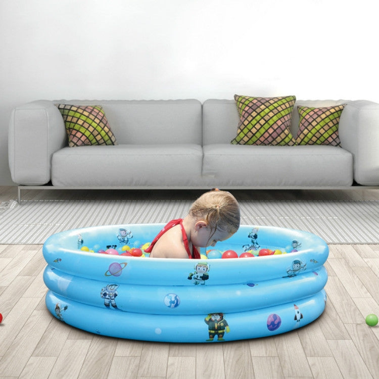 Household Indoor and Outdoor Children Round Three Rings Inflatable Swimming Pool Ball Pool, Size:90 x 30cm(Blue Star Alliance) by bashfashion