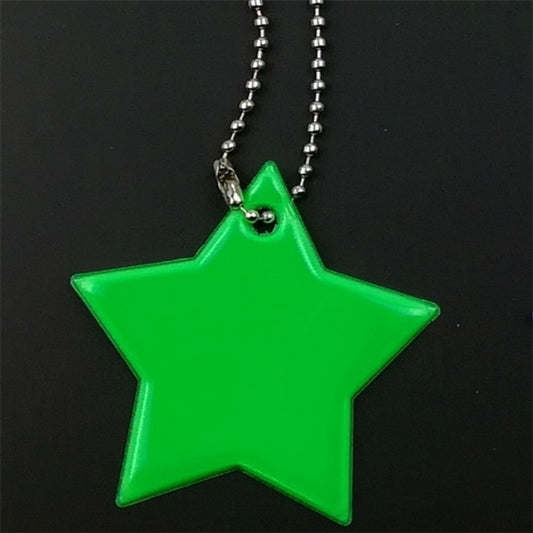 2 PCS Little Star Soft PVC Reflector Reflective Keychain Bag Pendant Accessories High Visibility Keyrings(green) by bashfashion