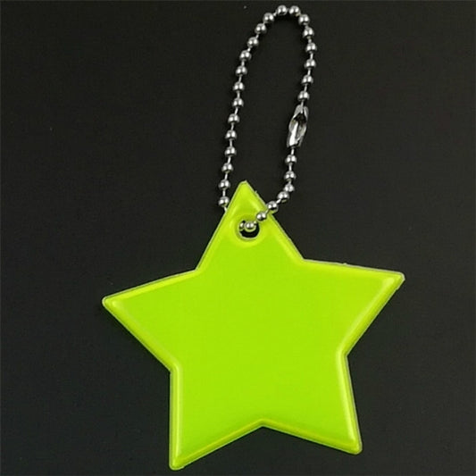 2 PCS Little Star Soft PVC Reflector Reflective Keychain Bag Pendant Accessories High Visibility Keyrings(yellow) by bashfashion