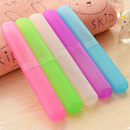 Portable Travel ToothBrush Holder Case Tube Mini Outdoor Hiking Breathable Tooth Brush Box Random Color by bashfashion