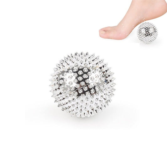1 Pair Magnetic Massage Ball Relax Muscle Finger Plantar Pressure Massage Stab Ball, Size:5.6cm(Silver) by bashfashion