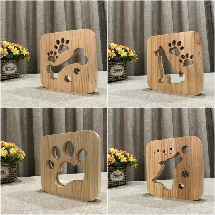 Creative Shape Wooden Night Lamp Bedroom Decoration Warm Light LED(Paw) by bashfashion