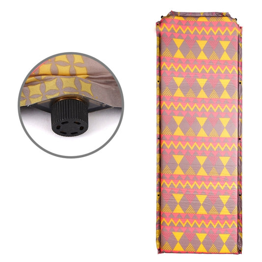 Double Air Hole Automatic Inflatable Pad Outdoor Camping Tent Pad Moisture-Proof Stitched Lunch Break Sleeping Pad(Red Yellow Printing) by YIERSHENG