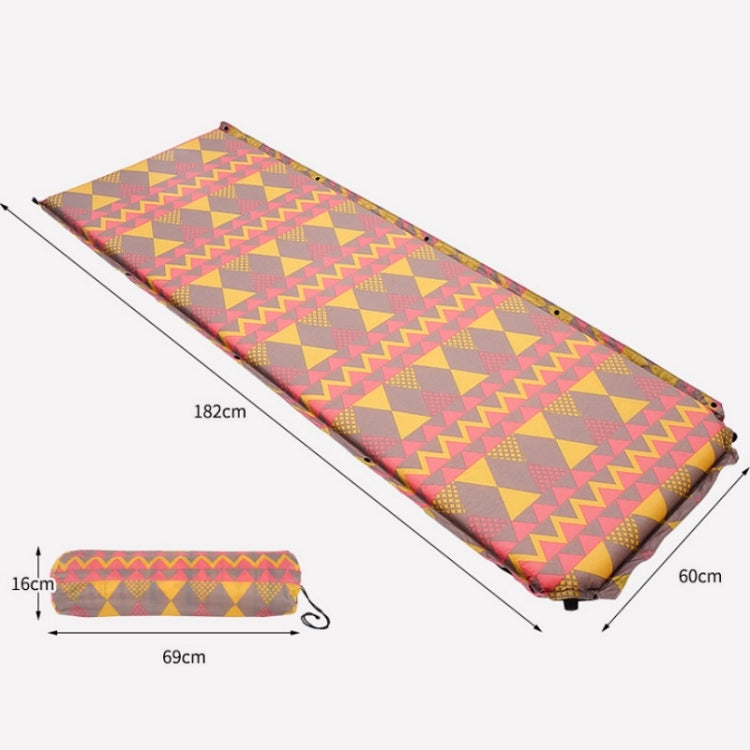 Double Air Hole Automatic Inflatable Pad Outdoor Camping Tent Pad Moisture-Proof Stitched Lunch Break Sleeping Pad(Gray Blue Printing) by YIERSHENG