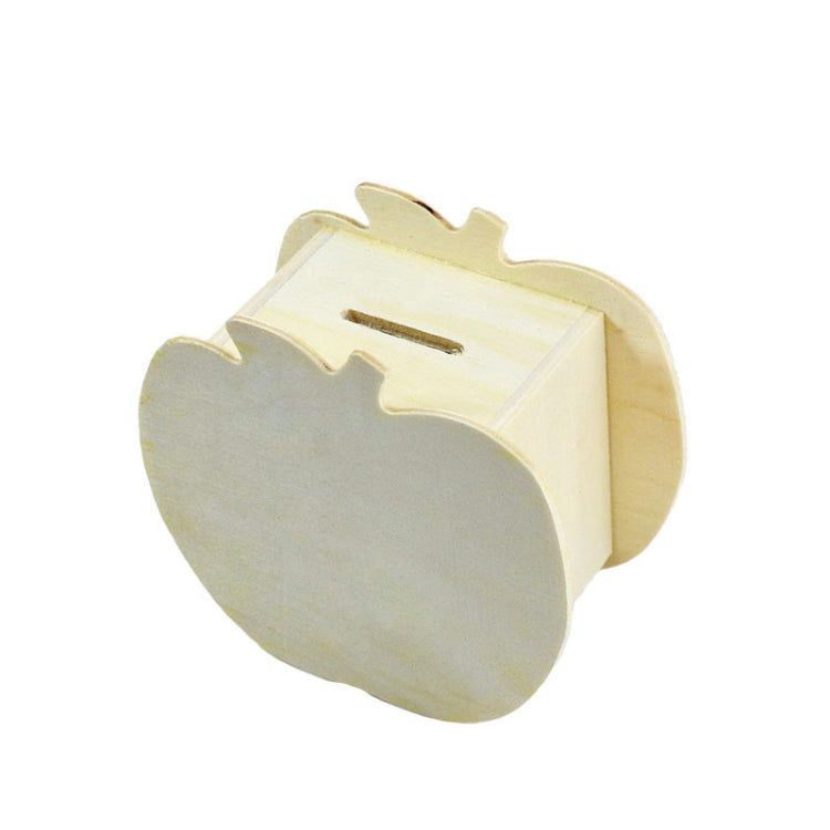 Lovely Creative Child DIY Wooden Apple Hand Painted Piggy Bank, Size: 10x5.6x9.5cm by bashfashion