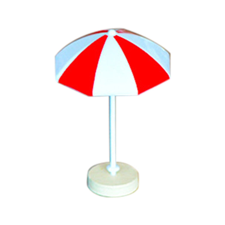 2 PCS Miniature Sun Umbrella DIY Home Garden Decoration Cute Umbrella Table Ornament Handicrafts, Size:L(Red) by bashfashion