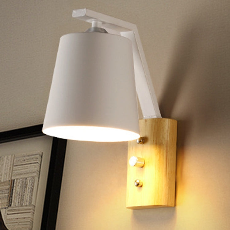 Creative Bedroom Study Bedside Balcony Aisle Porch Hotel Cafe Wood Wall Lamp Switch Light, Light Source:without Light Source(White) by bashfashion
