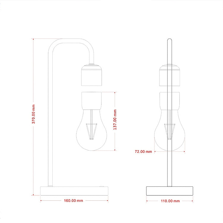 16W Magnetic Levitation Decoration Technology Toy Bend LED Floating Bulb Home Table Lamp by bashfashion