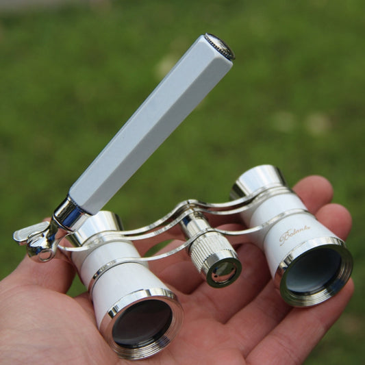 Metal 3 X 25 Lady With Handle Chrome Double Cylinder Telescope( Pearl white) by bashfashion