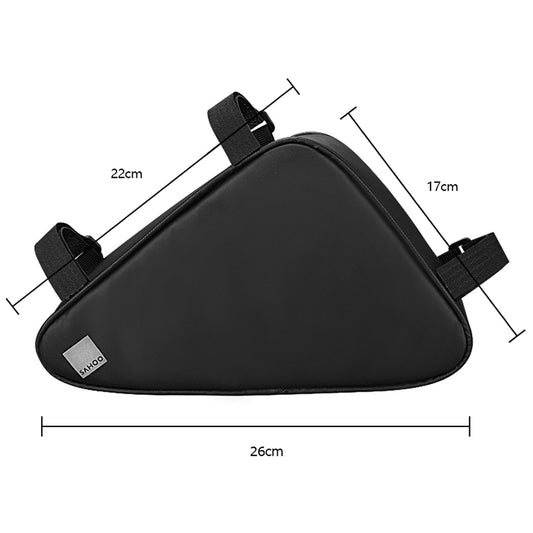 Shark Tiger Bicycle Front Beam Wax Polyester Triangle Bag, Size: 1.5L(Black) by bashfashion