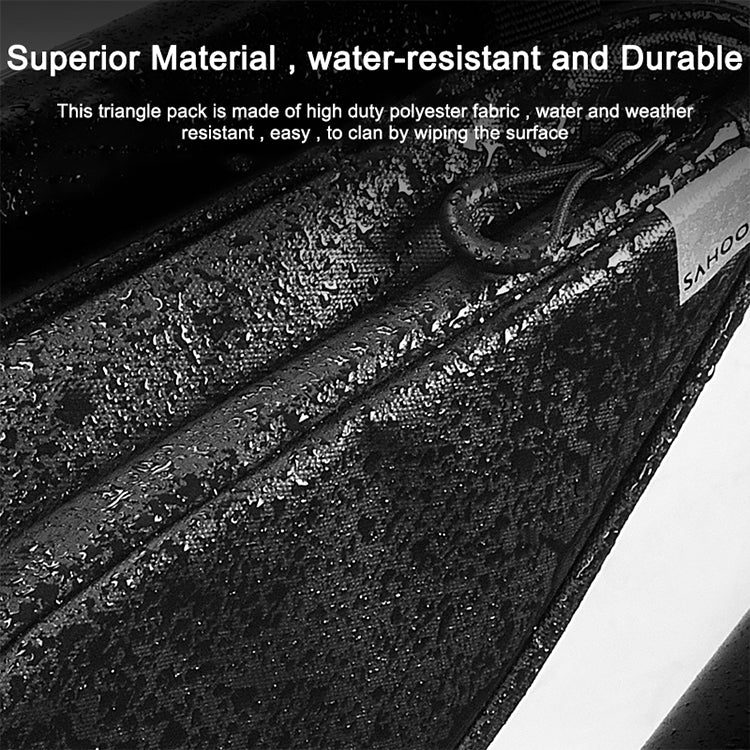 Shark Tiger Bicycle Front Beam Wax Polyester Triangle Bag, Size: 1.5L(Black) by bashfashion