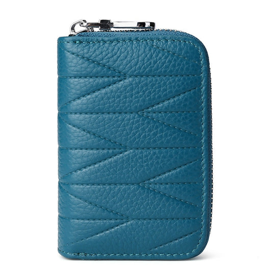 Multi-card Zipper Card Bit Card Small Purse Simple Organ Card Package(Sky Blue) by bashfashion