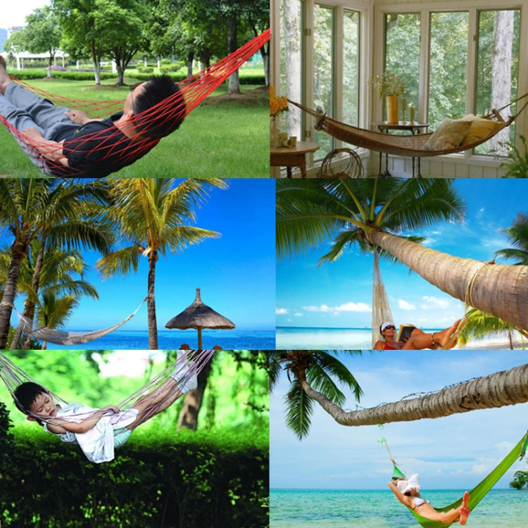 9 Strand Nylon Rope Hammock Portable Camping Leisure Mesh Hammock(Military Green) by bashfashion