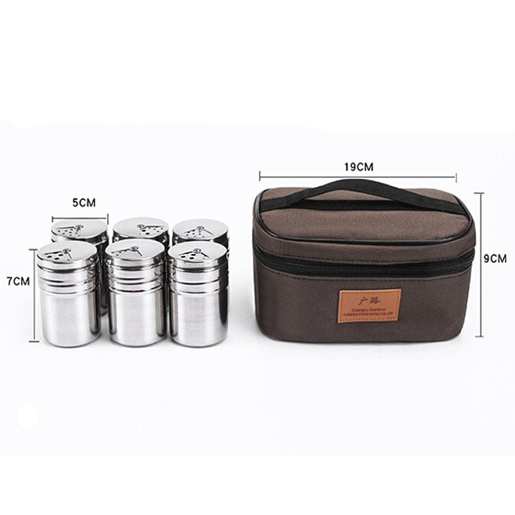 Outdoor Barbecue Stainless Steel Portable Spice Jar Suit by bashfashion