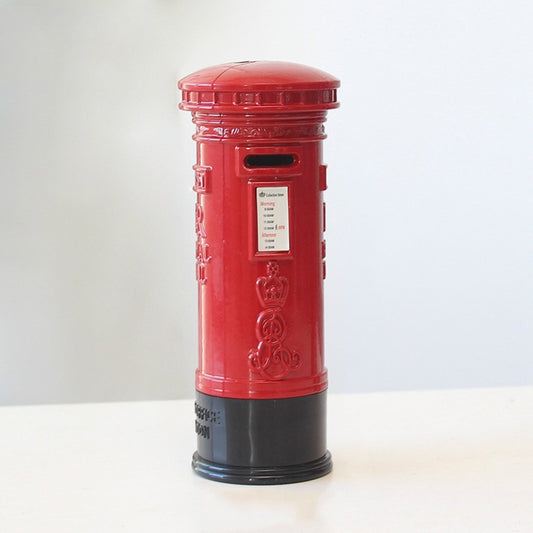 Retro Tin Alloy Telephone Booth Postbox Piggy Bank Decoration( Mailbox) by bashfashion