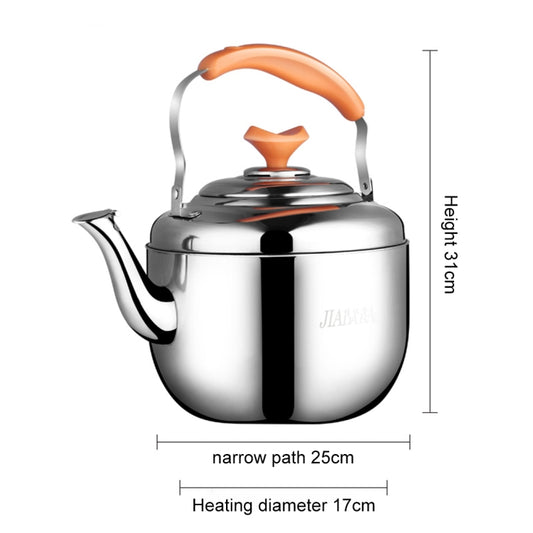 Stainless Steel Kettle Extra Thick Whistle Burning Kettle Home Teapot Large Capacity(6.8L Apple kettle) by bashfashion