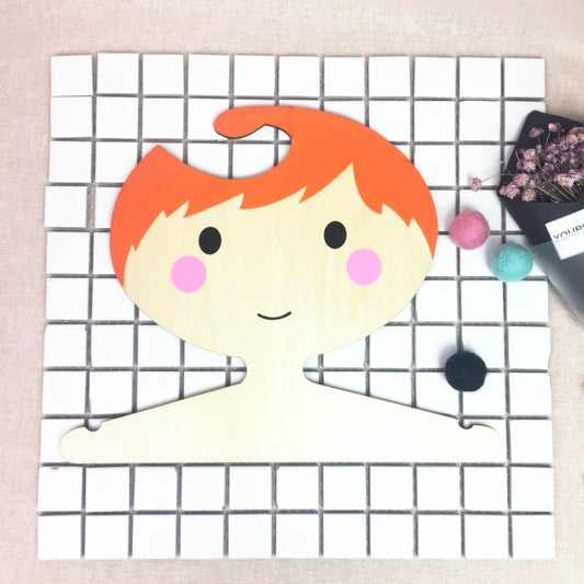 Wooden Boy Hanger Children Room Children Clothing Store Decorative Photography Props(Yellow) by bashfashion