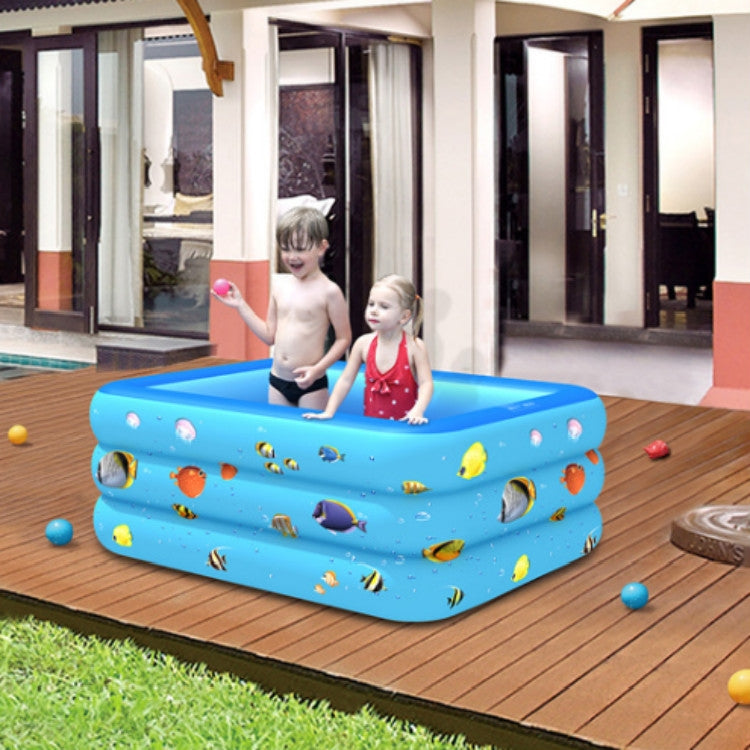 Household Indoor and Outdoor Aerospace Pattern Baby Square Inflatable Swimming Pool, Size:120 x 85 x 35cm by bashfashion