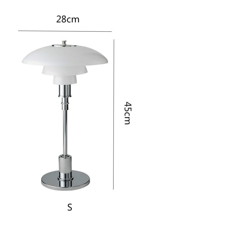 220V Small E14 / Large E27Metal Glass Table Lamp LED Design Reading Lamp Bedroom Bedside Study Room Lamp, Size:S 28x45cm by bashfashion